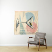 Mid Century Modern Martini Pastel Minimalist Art タペストリー (インサイチュ(横))