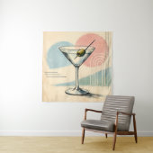 Mid Century Modern Martini Pastel Minimalist Art タペストリー (インサイチュ)