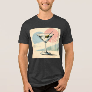 Mid Century Modern Martini Pastel Minimalist Art トライブレンドＴシャツ