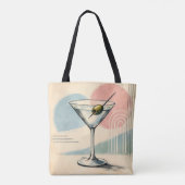 Mid Century Modern Martini Pastel Minimalist Art トートバッグ (裏面)