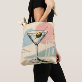 Mid Century Modern Martini Pastel Minimalist Art トートバッグ
