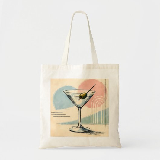 Mid Century Modern Martini Pastel Minimalist Art トートバッグ (正面)