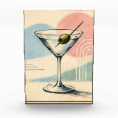 Mid Century Modern Martini Pastel Minimalist Art フォトブロック (正面)