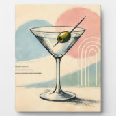 Mid Century Modern Martini Pastel Minimalist Art フォトプラーク (正面)