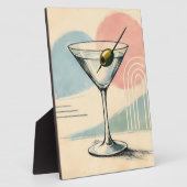 Mid Century Modern Martini Pastel Minimalist Art フォトプラーク (側面)
