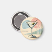 Mid Century Modern Martini Pastel Minimalist Art マグネット (正面/裏面)