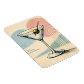 Mid Century Modern Martini Pastel Minimalist Art マグネット (右側)