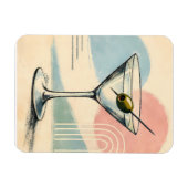 Mid Century Modern Martini Pastel Minimalist Art マグネット (横)