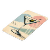 Mid Century Modern Martini Pastel Minimalist Art マグネット (左側)