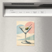 Mid Century Modern Martini Pastel Minimalist Art マグネット (インサイチュ (食洗機))