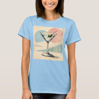 Mid Century Modern Martini Pastel Minimalist Art Tシャツ