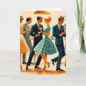 Mid Century Modern Martinis Dancing Cocktail Party カード (正面)