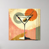 Mid Century Modern Minimalist Art Martini キャンバスプリント (正面)