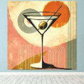 Mid Century Modern Minimalist Art Martini キャンバスプリント (インサイチュ (ウッドフロア))