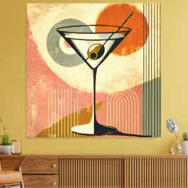 Mid Century Modern Minimalist Art Martini キャンバスプリント