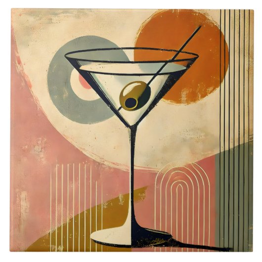 Mid Century Modern Minimalist Art Martini タイル (正面)