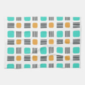 Mid Century Modern Minimalist Squares Lines キッチンタオル (横)