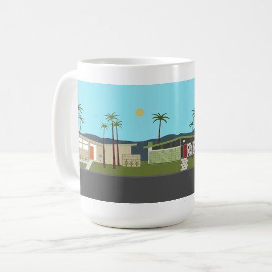 Mid Century Modern Neighborhood コーヒーマグカップ (正面左)
