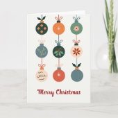 Mid Century Modern Ornament Merry Christmas Card カード (正面)
