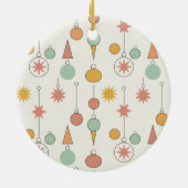 Mid-Century Modern Pastel Geometric Pattern Decor セラミックオーナメント (裏面)