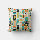 Mid Century Modern Pattern Colorful RETRO  クッション (正面)