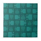Mid Century Modern Pattern Teal タイル (正面)