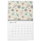 Mid Century Modern Patterns #1 Original Art Retro カレンダー (2月 2027)