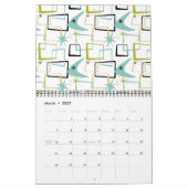 Mid Century Modern Patterns #1 Original Art Retro カレンダー (3月 2027)