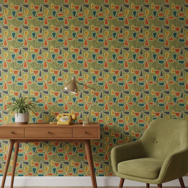 Mid-Century Modern Pinwheel Abstract #10 Gr ID1224 壁紙 (クリエイターアップロード済み)