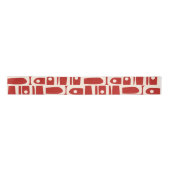 Mid-Century Modern Piquet Retro Pattern Red サテンリボン (正面)