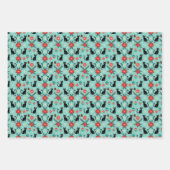 Mid Century Modern Retro Christmas Cat Gift Wrap ラッピングペーパーシート (正面2)