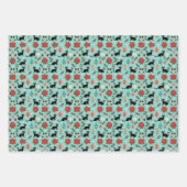 Mid Century Modern Retro Christmas Cat Gift Wrap ラッピングペーパーシート (正面)
