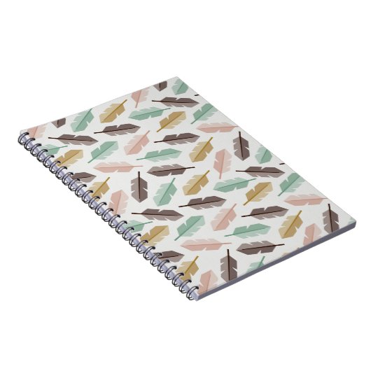Mid-Century Modern Retro Feathers ノートブック (右側)