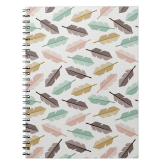 Mid-Century Modern Retro Feathers ノートブック