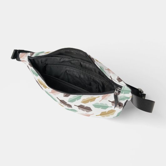 Mid-Century Modern Retro Feathers Fanny Pack ファニーパック (見開き)