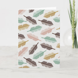 Mid-Century Modern Retro Feathers Greeting Cards カード