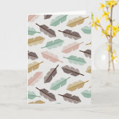 Mid-Century Modern Retro Feathers Greeting Cards カード (黄色い花)