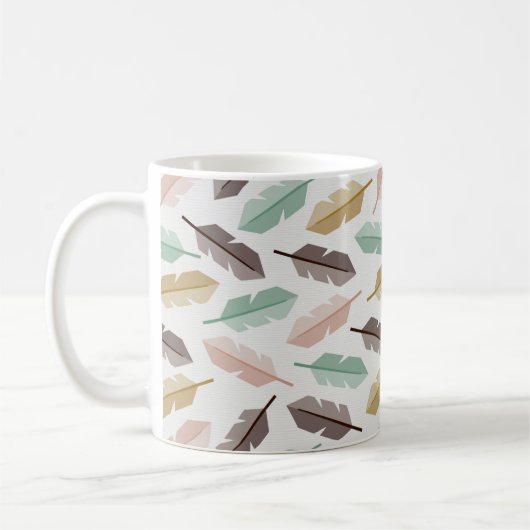 Mid-Century Modern Retro Feathers Mug コーヒーマグカップ (左)