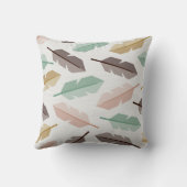 Mid-Century Modern Retro Feathers Throw Pillow クッション (裏面)