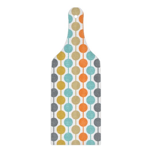 Mid-Century Modern Retro Geometric Circles Pattern カッティングボード (正面)