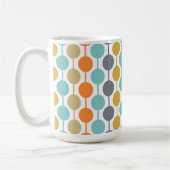 Mid-Century Modern Retro Geometric Circles Pattern コーヒーマグカップ (左)