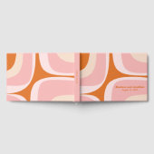 Mid Century Modern Retro Groove Pink and Orange ゲストブック (全面)