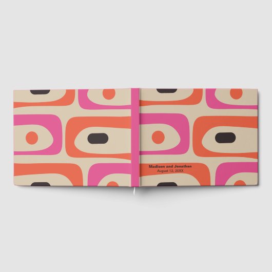 Mid Century Modern Retro Piquet Personalized ゲストブック (全面)