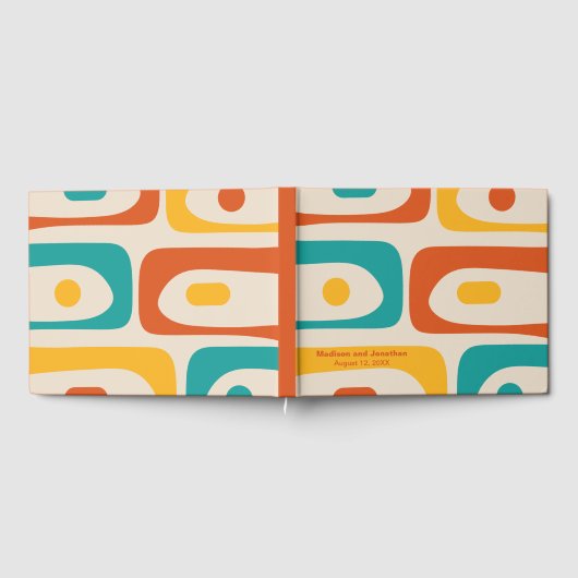 Mid Century Modern Retro Piquet Personalized ゲストブック (全面)