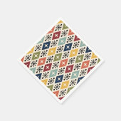 Mid Century Modern Retro Starburst Pattern スタンダードカクテルナプキン (角)