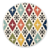 Mid Century Modern Retro Starburst Pattern セラミックノブ (正面)