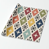 Mid Century Modern Retro Starburst Pattern ラッピングペーパー (アンロールド)