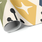 Mid Century Modern Retro Starburst Pattern ラッピングペーパー (ロールコーナー)
