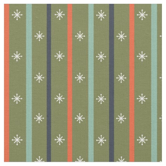 Mid-Century Modern Retro Stripe Pattern ファブリック (クローズアップ)