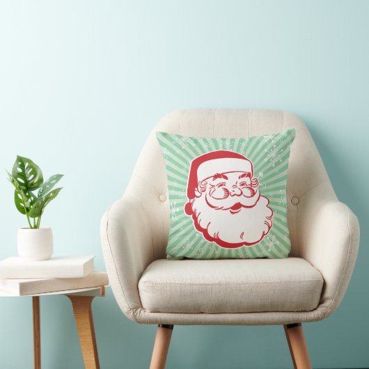 Mid-Century Modern Santa Throw Pillow クッション (椅子)
